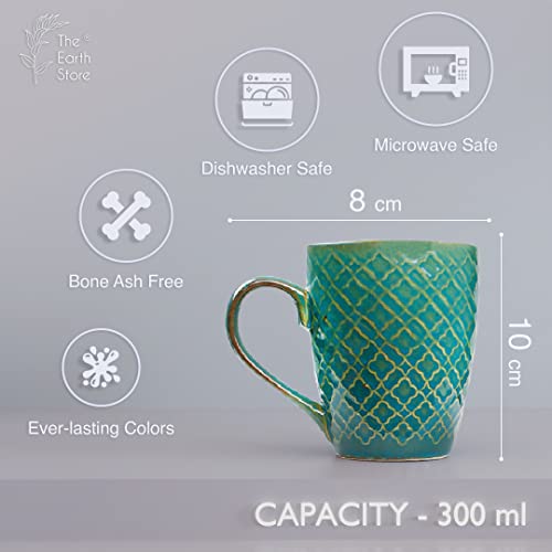 Ceramic Coffee Mug - Absinthe Green - 300 ML - Handcrafted - Microwave Safe