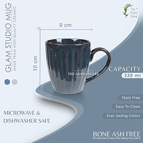 Coffee Mug Set of 2 Ceramic Mugs - Microwave Safe - Handmade - Good Grip