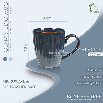 Coffee Mug Set of 2 Ceramic Mugs - Microwave Safe - Handmade - Good Grip