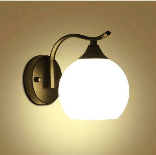 LED Wall Light Modern Design Black Metal & Frosted Glass 30cm