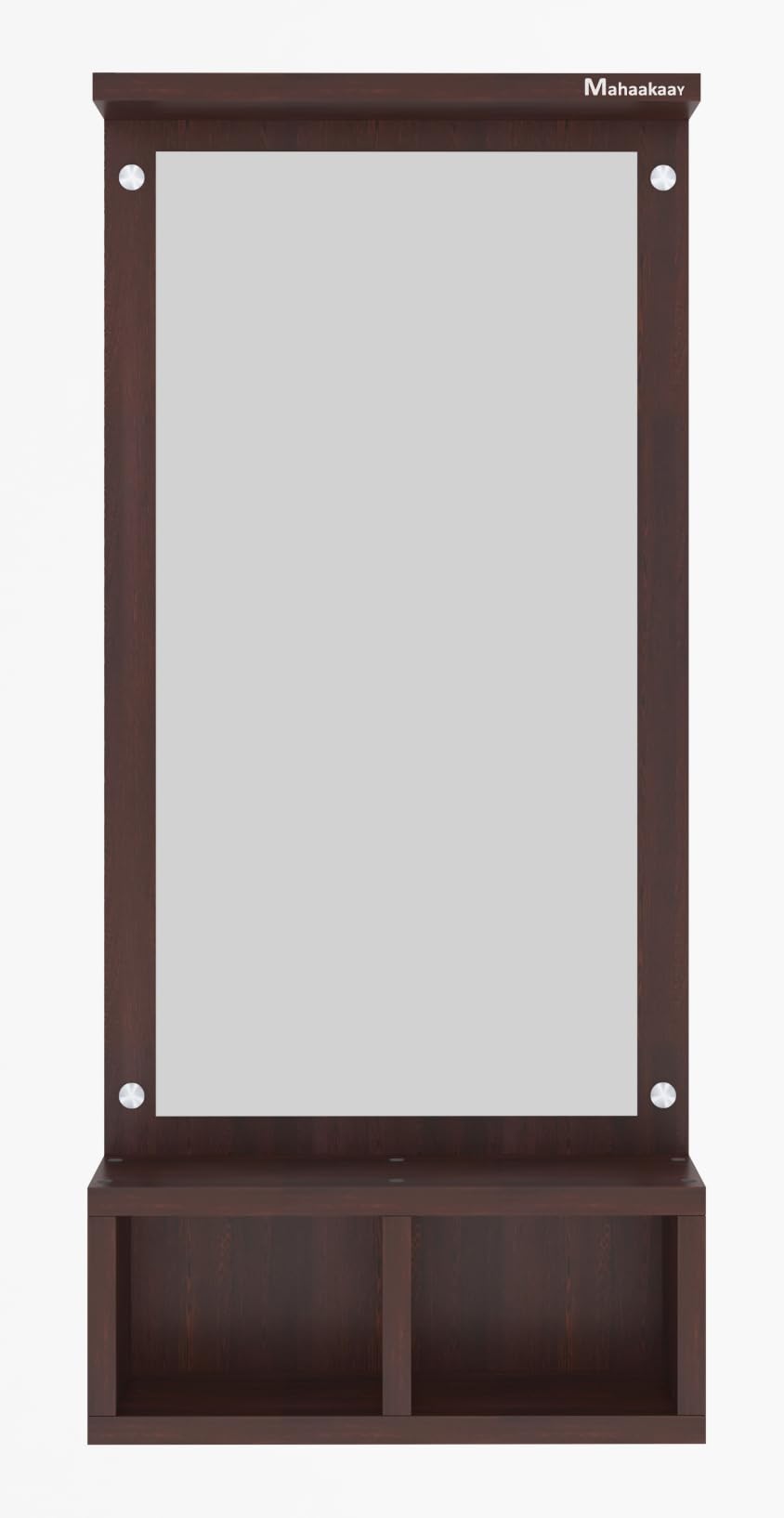 Wall Mounted Dressing Mirror with Storage - Engineered Wood - Wenge - 82.5 cm Height