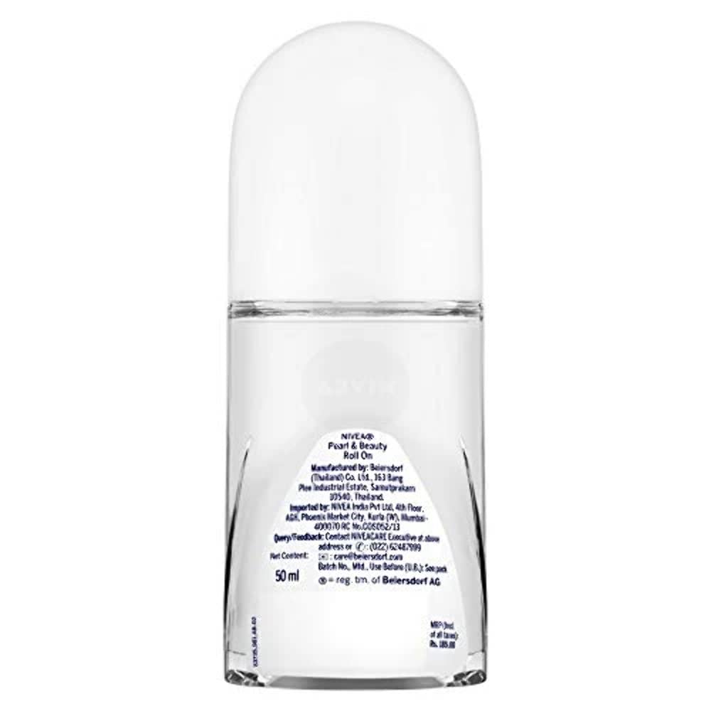 NIVEA Pearl & Beauty Deo Roll On 50ml | 72H | 0% Alcohol