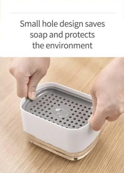 2-in-1 Soap Dispenser with Sponge Holder - Durable ABS Plastic - 400ml Capacity - Modern Design