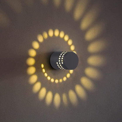 LED Spiral Wall Light Modern Design Metal Warm White 3W for Bedroom Living Room Kitchen Bathroom