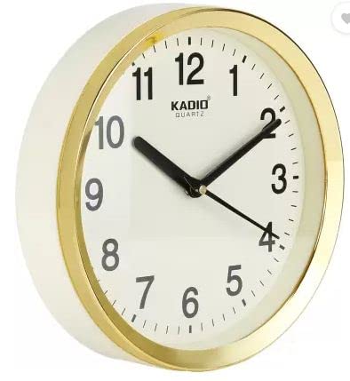 Kadio Analog Wall Clock 20 cm Beige Plastic Frame