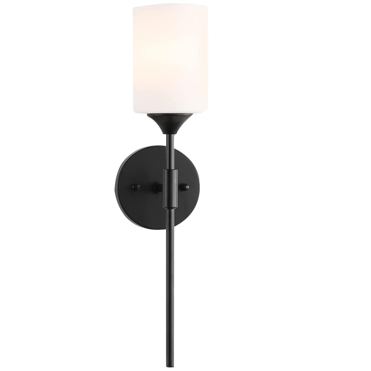 Wall Mounted Lamp Modern Accent Light Black Glass Shade E27 Bulb Compatible 30cm