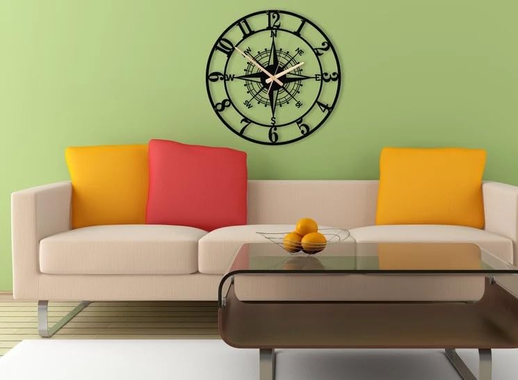 Metal Analog Wall Clock 40cm Matte Black with Classic Numerals