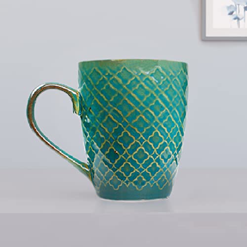 Ceramic Coffee Mug - Absinthe Green - 300 ML - Handcrafted - Microwave Safe
