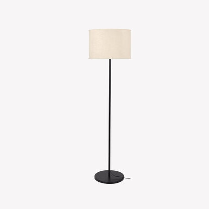 Modern Floor Lamp with Lampshade - Black Metal - 4Ft Height - 12 Inch Shade