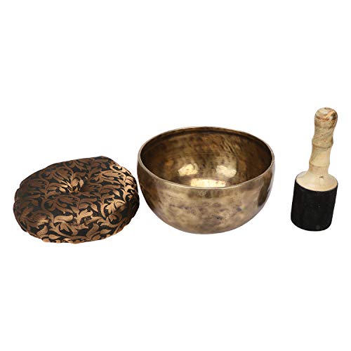 Singing Bowl Hand Hammered Brass Brown 6 Inch Diameter for Meditation and Sound Therapy