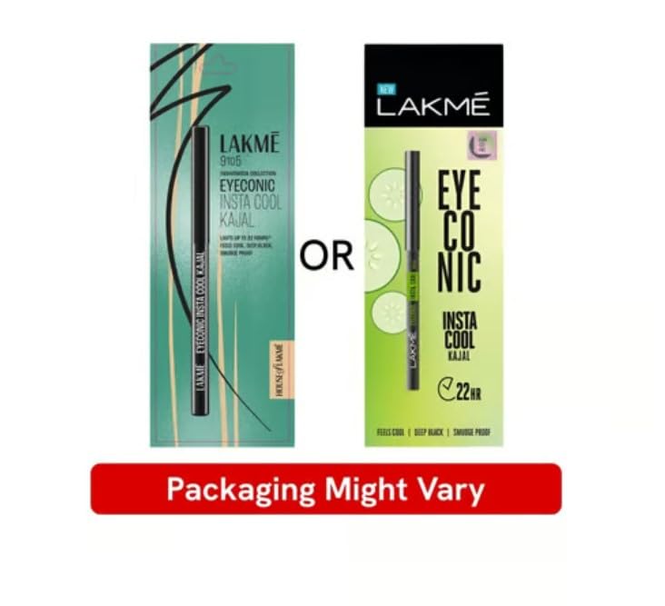 Glossy Kajal Pencil, Black, 0.35g - Insta Cool Effect