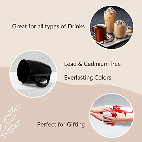 Coffee Mug Black Shine Ceramic Microwave Safe 280 ml
