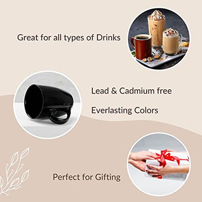 Coffee Mug Black Shine Ceramic Microwave Safe 280 ml