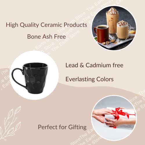 Coffee Mug Black Ceramic Microwave Safe 1 Piece Handcrafted Tea Cup