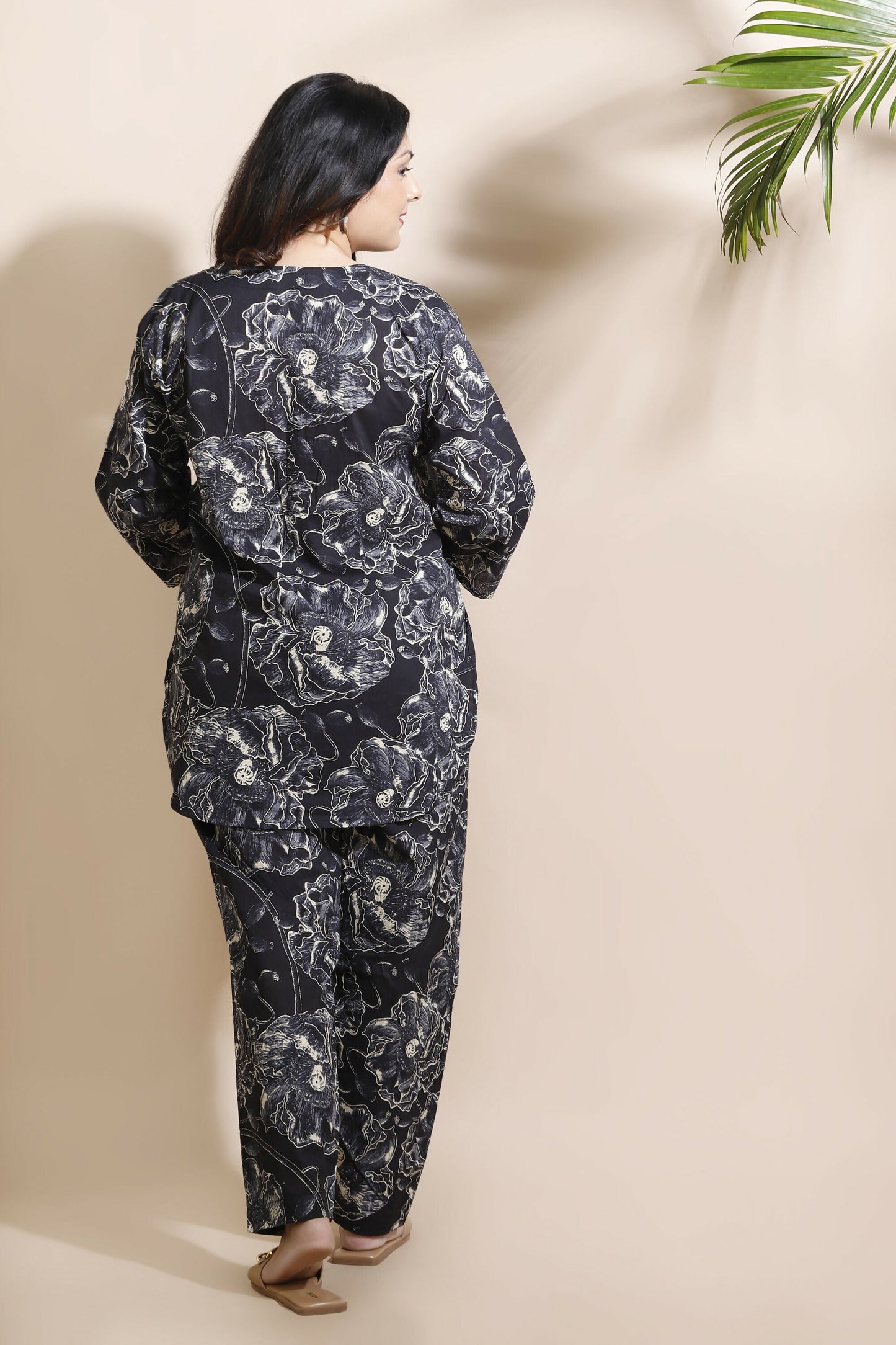 Breathables Floral Cotton Co-Ord Set  Black