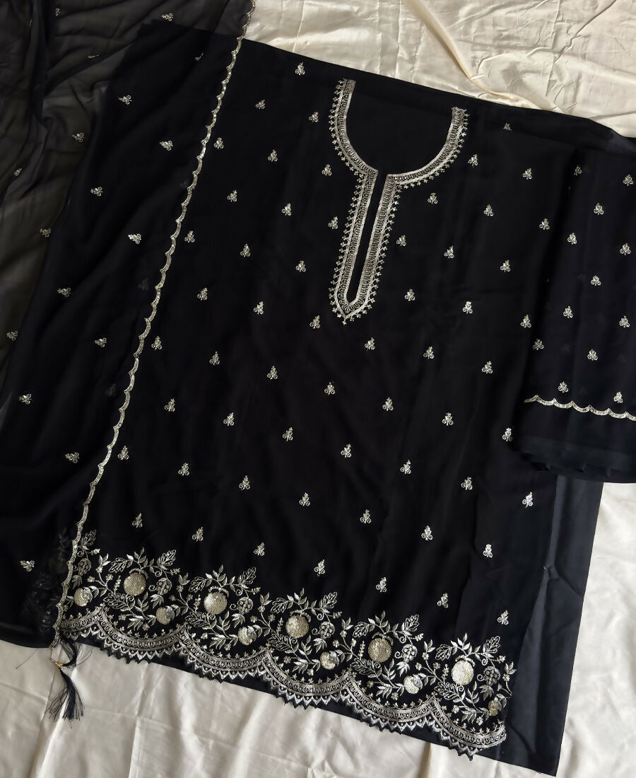 KC Bollywood Style Black Georgette Suit For Women