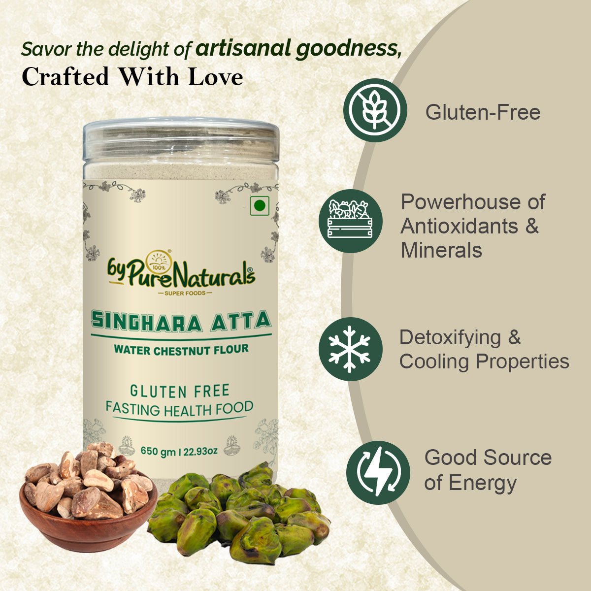 byPureNaturals Singhara Atta (Water Chestnut Flour)
