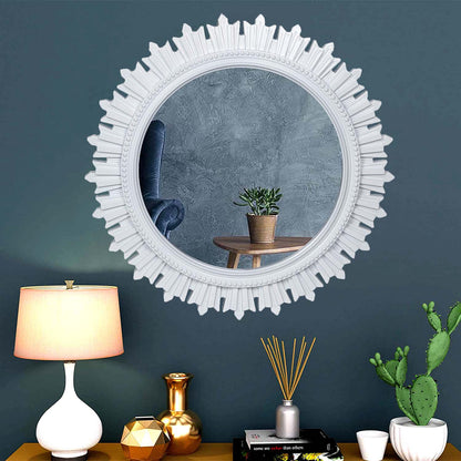 EFINITO Sunburst Wall Mirror, Decorative Framed Mirror for Bathroom, Bedroom, Living Room & Vanity (17 Inch)