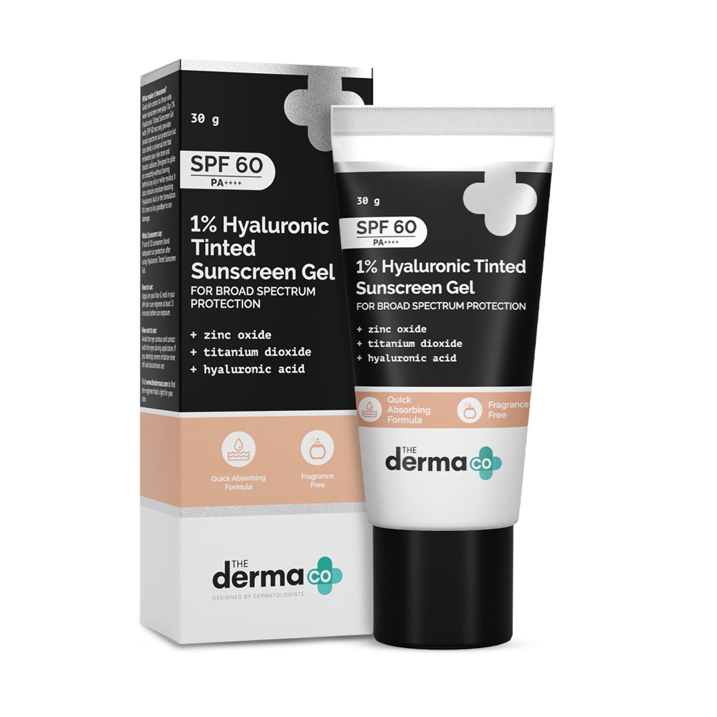 The Derma Co 1% Hyaluronic Tinted Sunscreen SPF 60 Gel PA++++