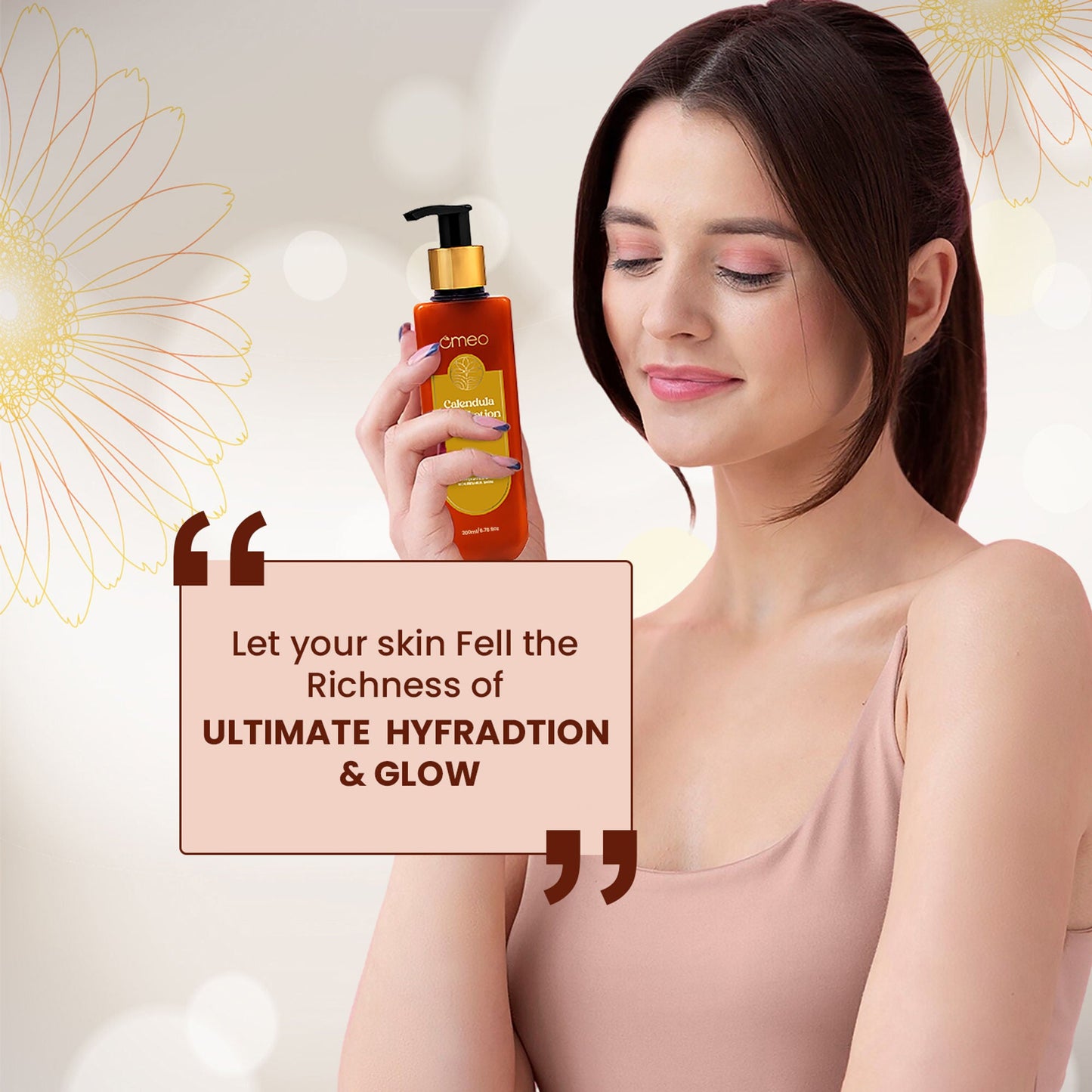 Omeo Calendula Body Lotion with Vitamin E, Aloe Vera & Shea Butter