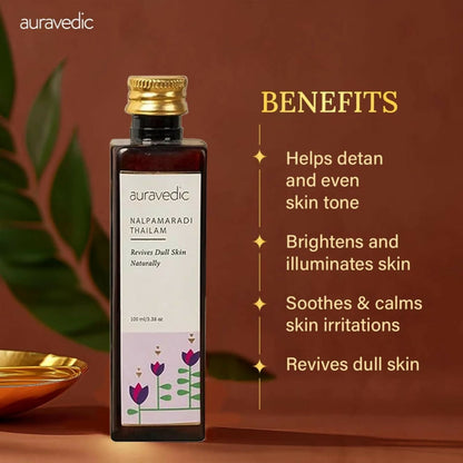Auravedic Nalpamaradi Thailam for Face Body oil After Bath