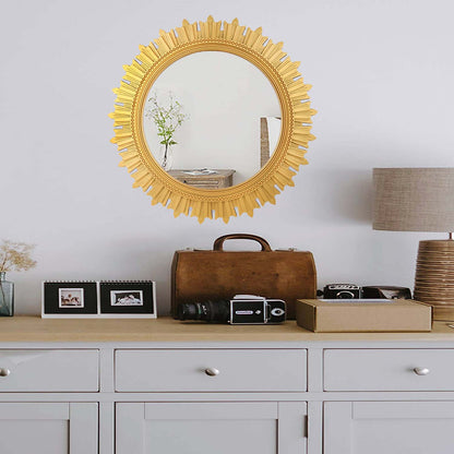 EFINITO Sunburst Wall Mirror, Decorative Framed Mirror for Bathroom, Bedroom, Living Room & Vanity (17 Inch)