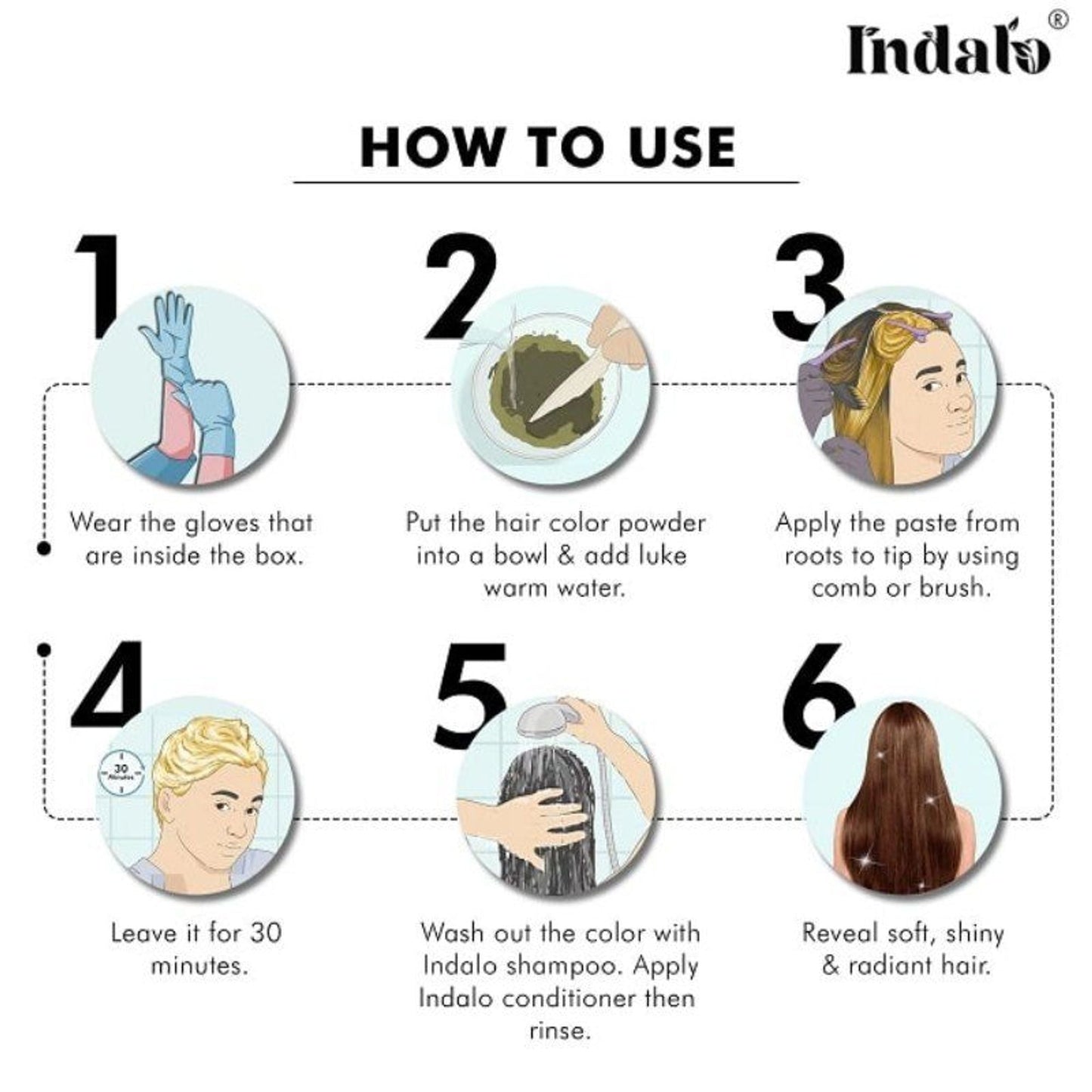 Indalo Ammonia-Free Vibrant Brown Hair Color With Natural Ingredients - Brown