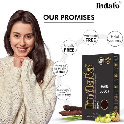 Indalo Ammonia-Free Vibrant Brown Hair Color With Natural Ingredients - Brown