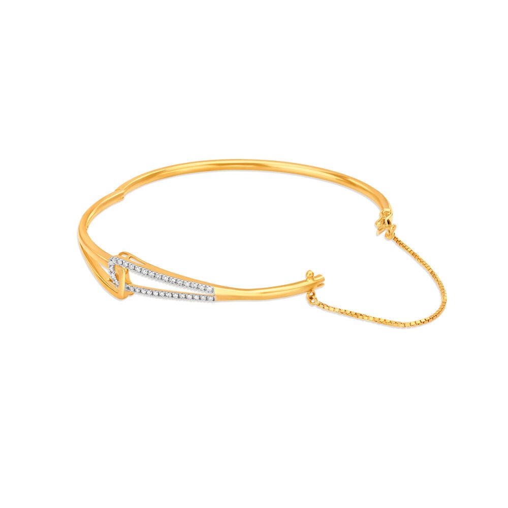 Delicate Diamond Bangle in 18K Yellow Gold, 0.196 ct