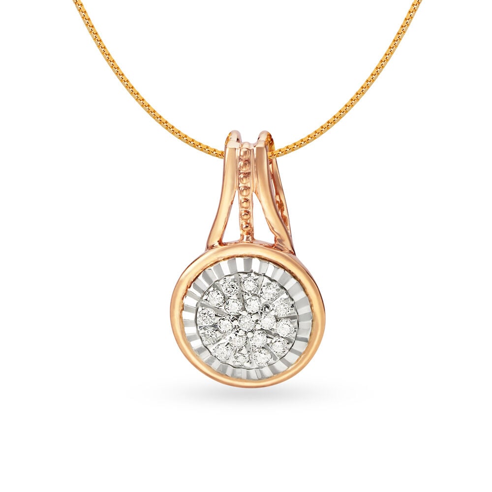 Sophisticated 18 Karat White And Rose Gold And Diamond Pendant in 18K White and Rose Gold, 0.072 ct