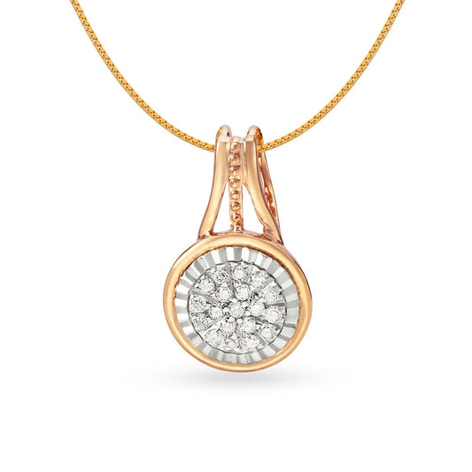 Sophisticated 18 Karat White And Rose Gold And Diamond Pendant in 18K White and Rose Gold, 0.072 ct
