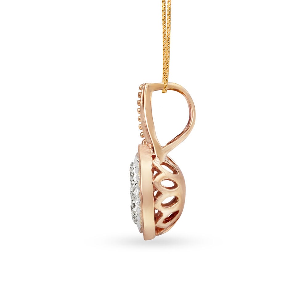 Sophisticated 18 Karat White And Rose Gold And Diamond Pendant in 18K White and Rose Gold, 0.072 ct