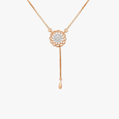 Pristine Floral Mangalsutra in 18K Yellow and Rose Gold, 0.229 ct