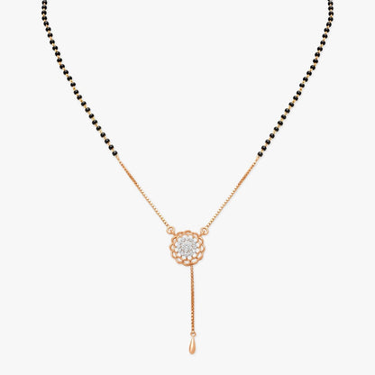 Pristine Floral Mangalsutra in 18K Yellow and Rose Gold, 0.229 ct