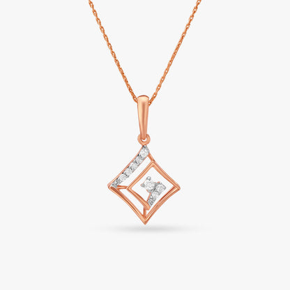 Dazzling Diamond Pendant in 18K Rose Gold, 0.07 ct