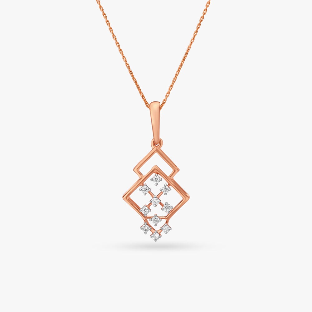 Stunning Diamond Pendant in 18K Rose Gold, 0.099 ct