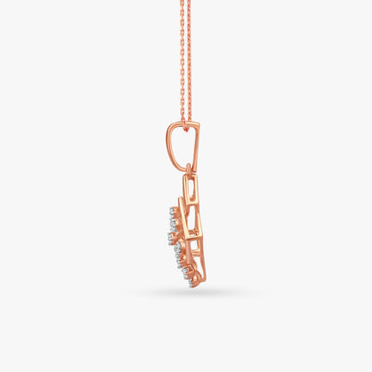 Stunning Diamond Pendant in 18K Rose Gold, 0.099 ct