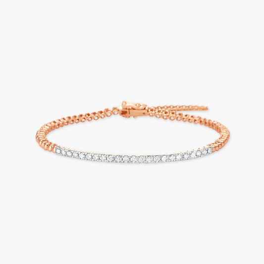 Poetic Gleam Tennis Bracelet in 14K Rose Gold, 0.74 ct