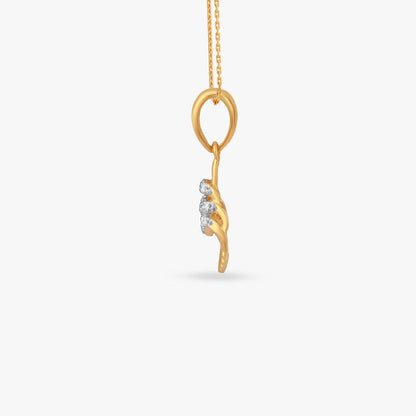 Lumen Tide Diamond Pendant in 18K Yellow Gold, 0.105 ct
