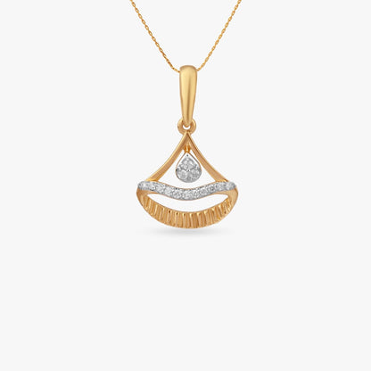 Lumin Crest Diamond Pendant in 18K Yellow Gold, 0.072 ct