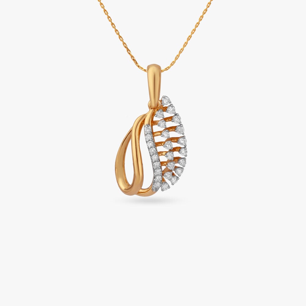 Serene Loop Diamond Pendant in 18K Yellow Gold, 0.172 ct