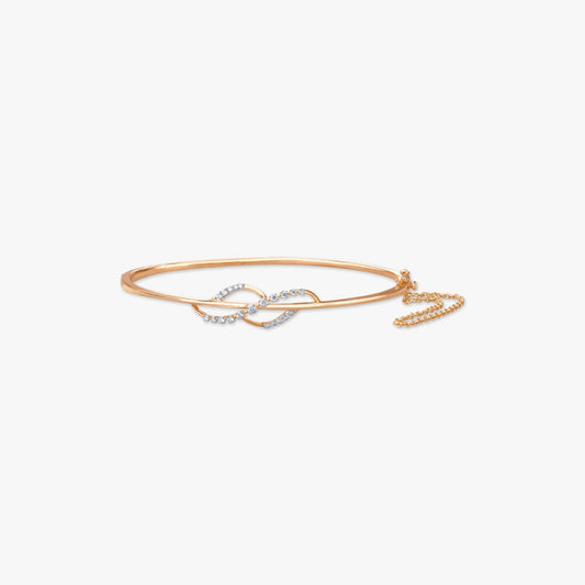 Delicate Loop Diamond Bangle in 18K Rose Gold, 0.155 ct
