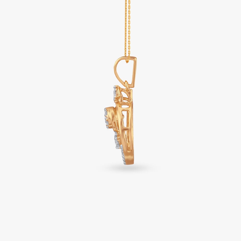 Orbit Glow Diamond Pendant in 18K Yellow and White Gold, 0.167 ct