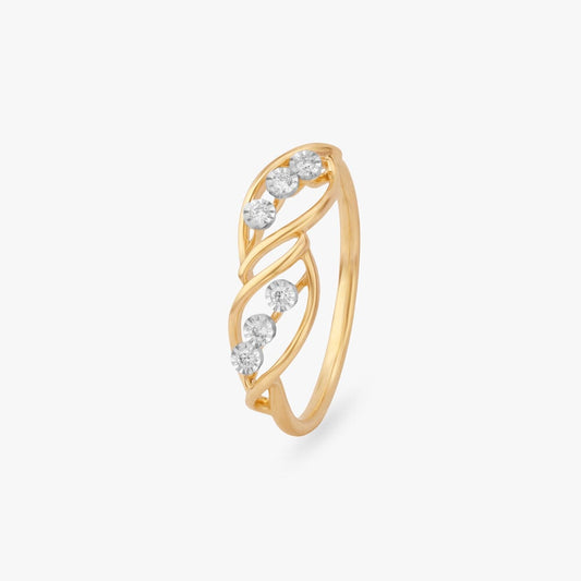 Interlaced Infinity Diamond Ring in 18K Yellow and White Gold, 0.053 ct