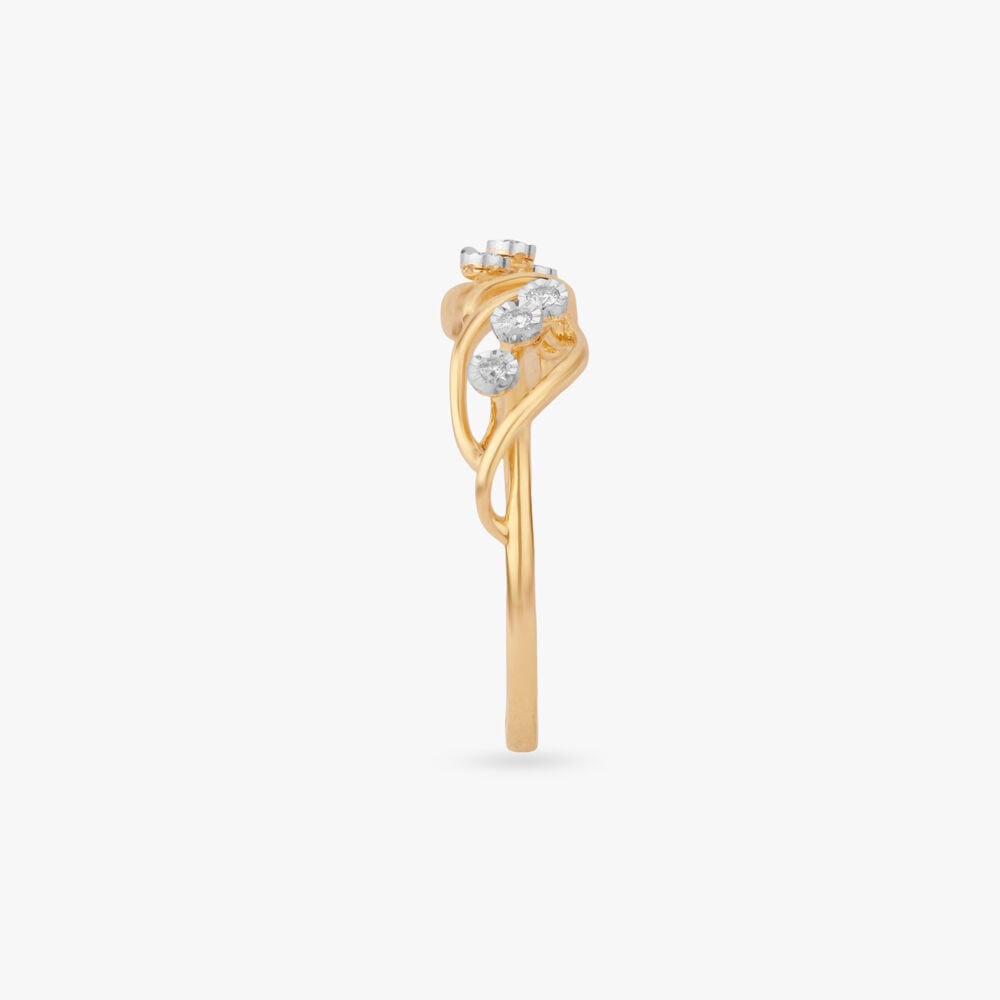 Interlaced Infinity Diamond Ring in 18K Yellow and White Gold, 0.053 ct