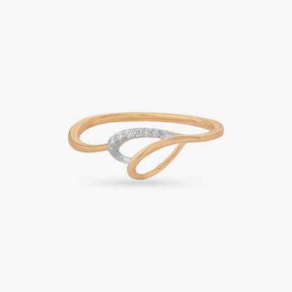 Fluid Curve Diamond Ring in 18K Yellow Gold, 0.027 ct