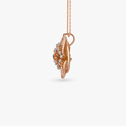 Sunlit Bloom Diamond Pendant in 18K Rose Gold, 0.105 ct