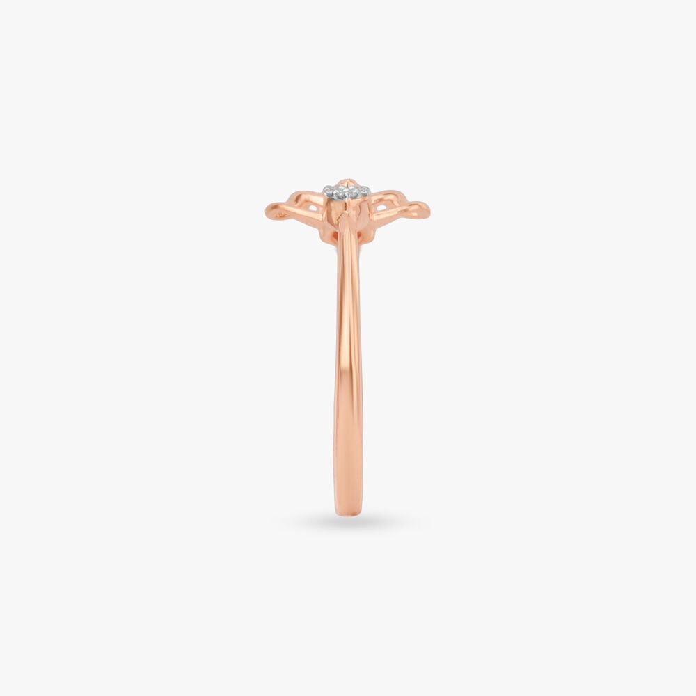 Scarlet Bloom Diamond Ring in 18K Rose Gold, 0.039 ct