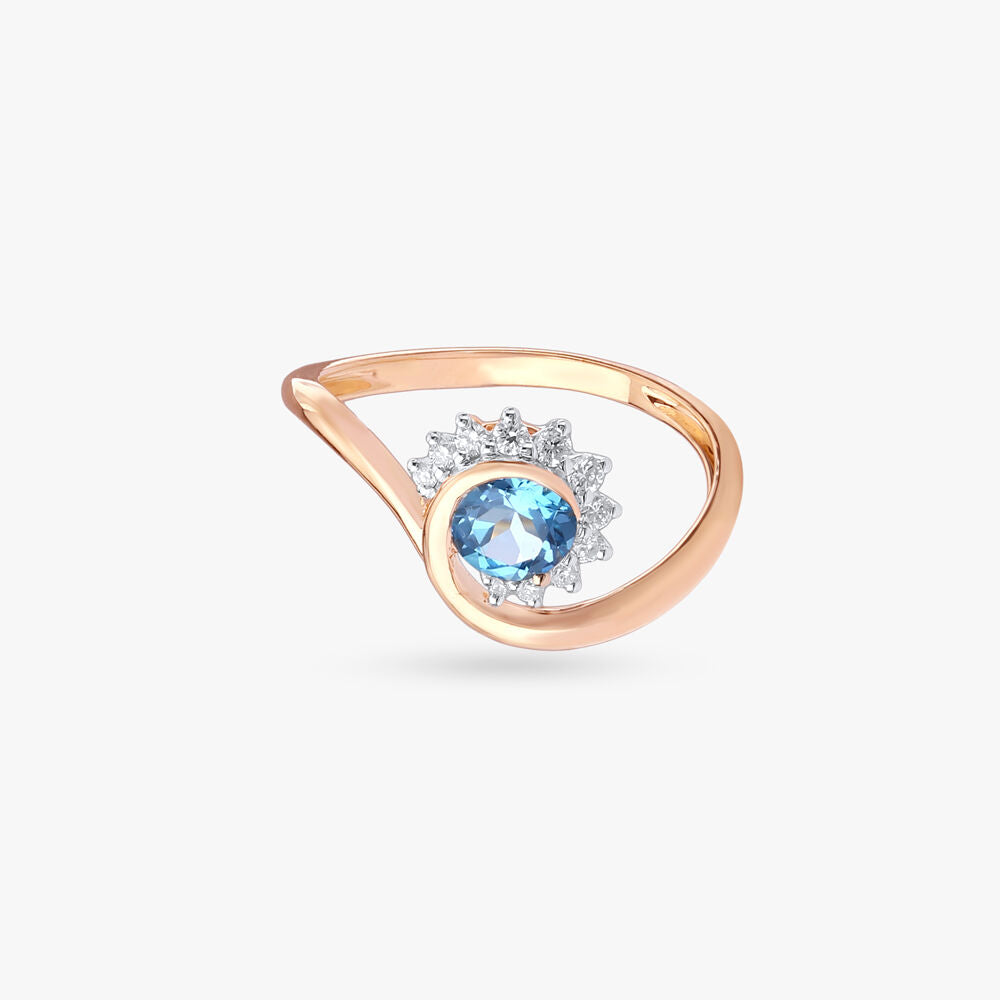 Celeste Bloom Diamond Ring in 18K Yellow Gold, 0.103 ct