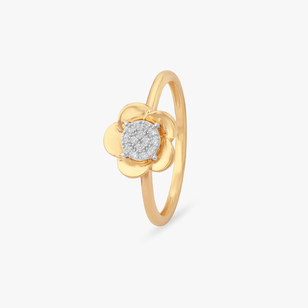 Bloom Halo Diamond Ring in 18K Yellow Gold, 0.051 ct
